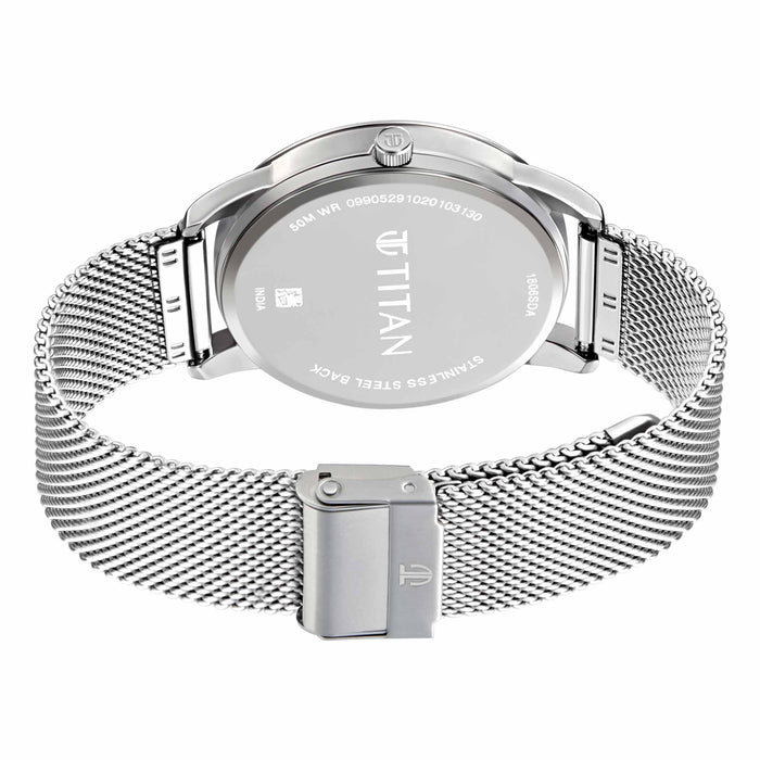 TITAN 1806SM04 Watch for Men Analog Blue Stainless Steel Band
