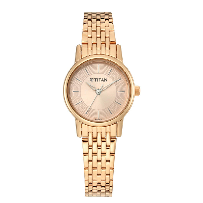 TITAN 2593WM02 Watch for Women Analog Rose Gold Metal Band