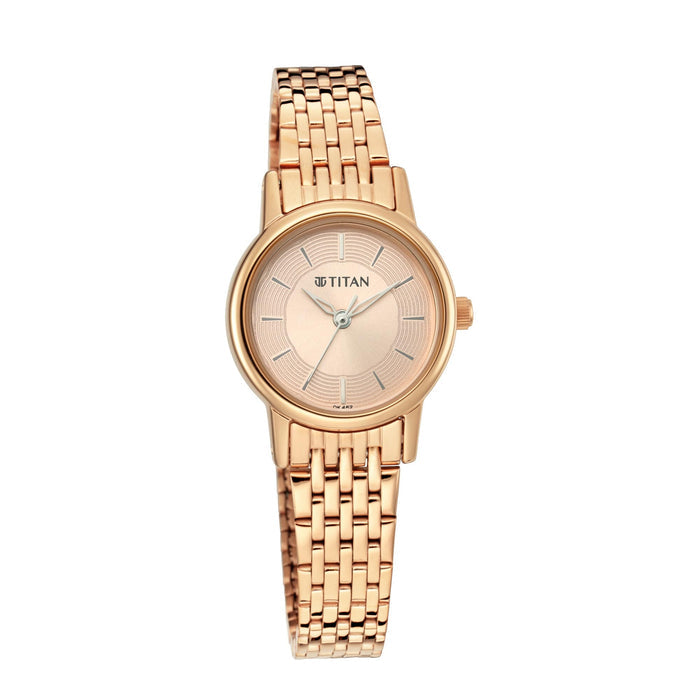TITAN 2593WM02 Watch for Women Analog Rose Gold Metal Band