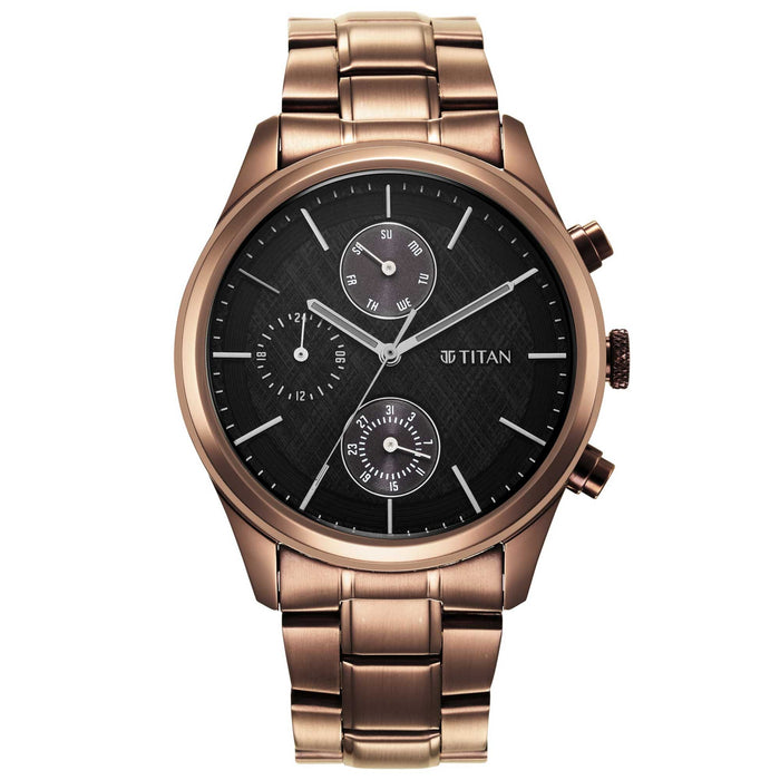 Titan Analog Black Dial Men's Watch-1805QM04/NR1805QM04, Black, Analog Watch