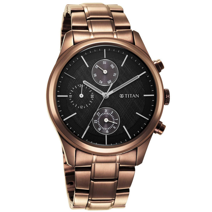 Titan Analog Black Dial Men's Watch-1805QM04/NR1805QM04, Black, Analog Watch
