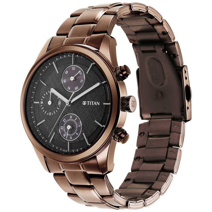 Titan Analog Black Dial Men's Watch-1805QM04/NR1805QM04, Black, Analog Watch
