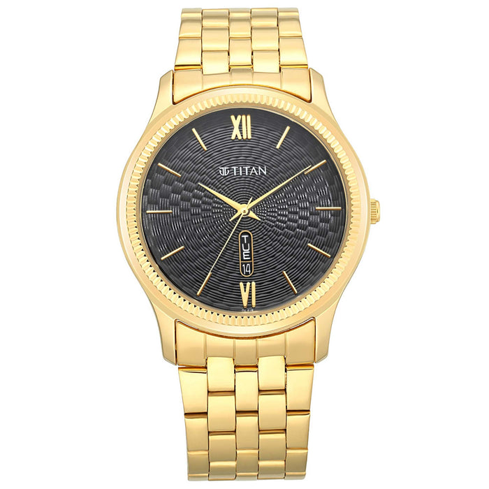 Titan Analog Black Dial Men's Watch-NP1824YM01/NP1824YM01, Black, Black