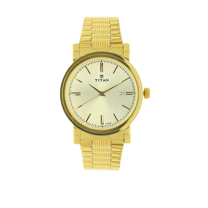 Titan Analog Gold Dial Men's Watch-NL1712YM03/NR1712YM03, Golden, free size, Analog Watch