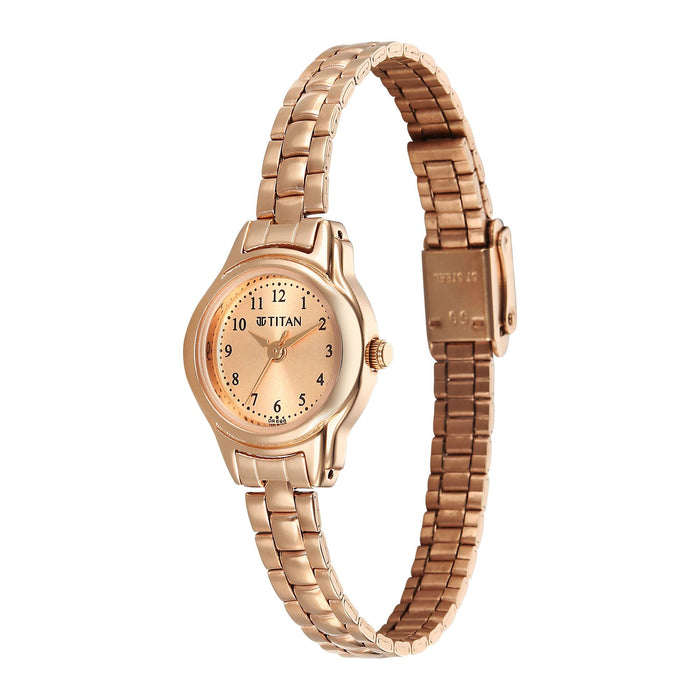 Titan Analog Rose Gold Dial With Rose Gold Stainless Steel Strap Watch For Women - 2401WM01