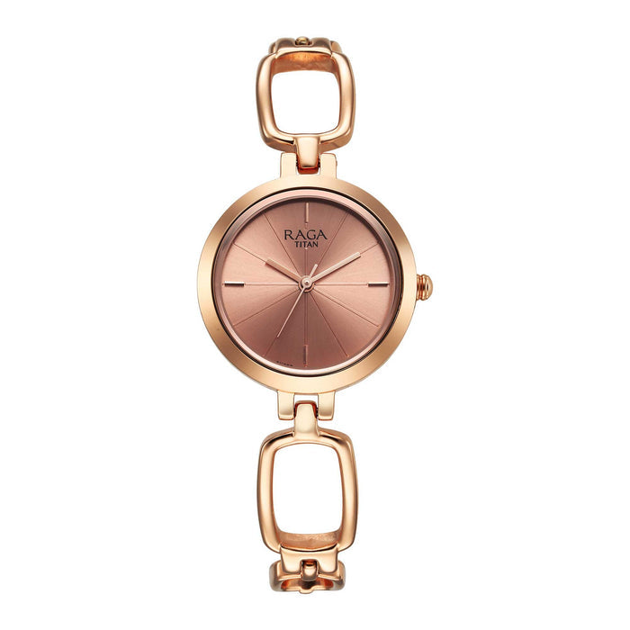 Titan Analog Rose Gold Dial Women's Casual Watch, Rose Gold Plating