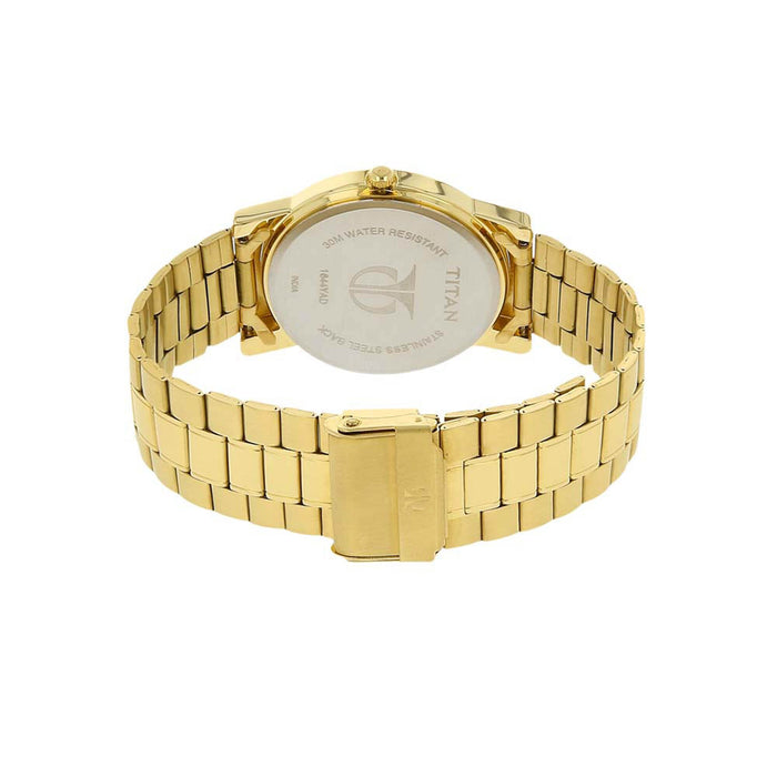 Titan Analog Silver Dial Men's Watch-NL1644YM01/NP1644YM01 Stainless Steel, Gold Strap