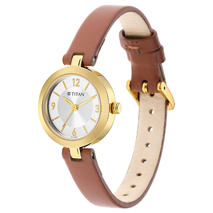 Titan Analog Silver Dial Women's Watch-2598YL03