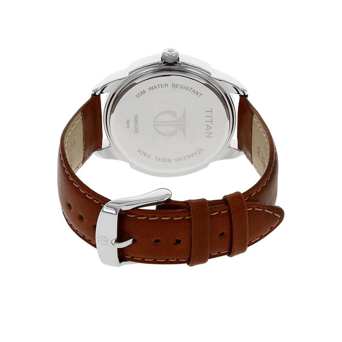 Titan Analog White Dial Men's Watch - 1585SL07