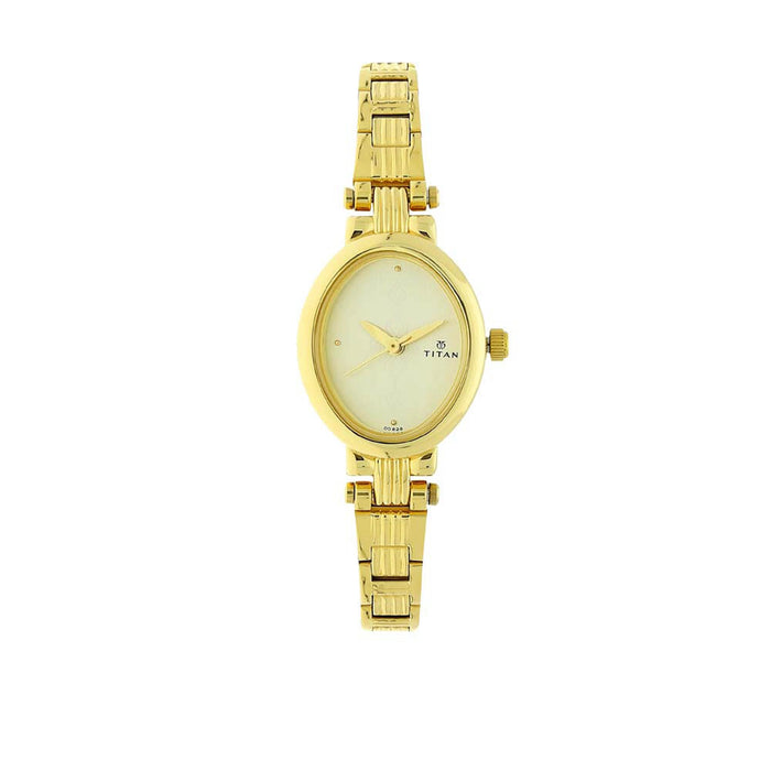 Titan Analog White Dial Women Watch 2535YM01, Wite, bracelet