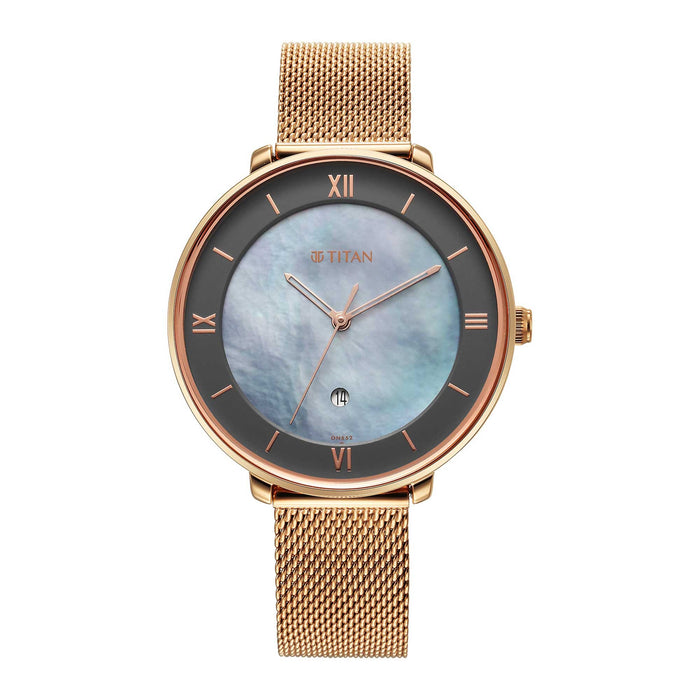 Titan Analog Women Casual Watch, Rose Gold Plating