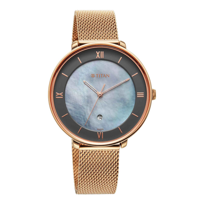 Titan Analog Women Casual Watch, Rose Gold Plating