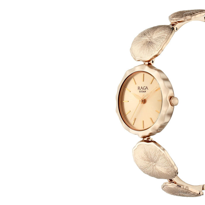 Titan Aster by Raga I Am Rose Gold Dial Analog Watch for Women 95096WM01