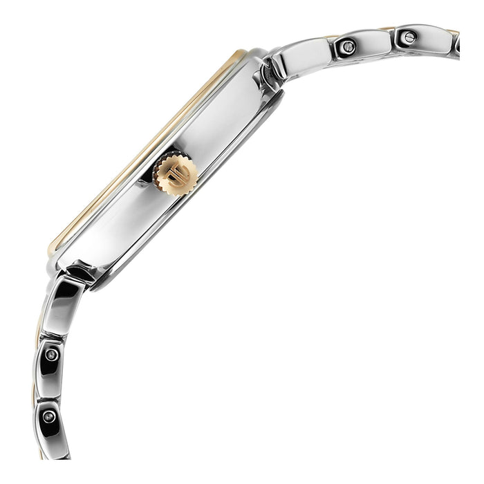 Titan Aura Quartz Analog Silver Dial With Two Toned Stainless Steel Strap Watch For Women 95242KM01