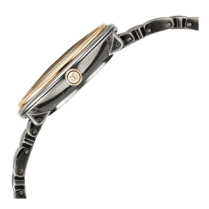Titan Aura Quartz Analog Titanium Mother of Pearl Dial Titanium Stainless Steel Strap Watch for Women 95243KM01