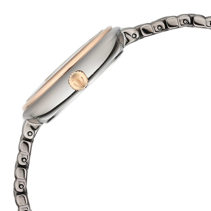 Titan Aura Quartz Analog Titanium Mother of Pearl Dial Titanium Stainless Steel Strap Watch for Women 95241KM02