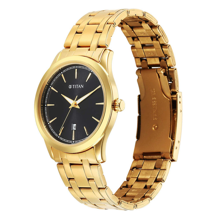 Titan Black Dial Analog Watch for Men