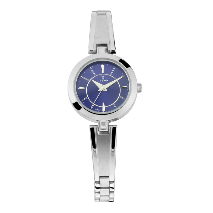 Titan Blue Dial Analog Watch For Women -NR2598SM03, Blue, free size, Strap
