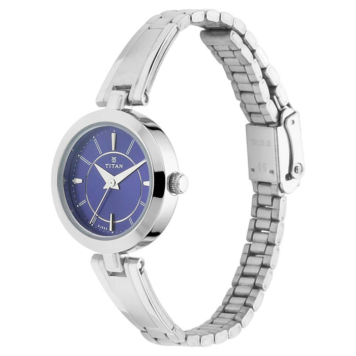 Titan Blue Dial Analog Watch For Women -NR2598SM03, Blue, free size, Strap
