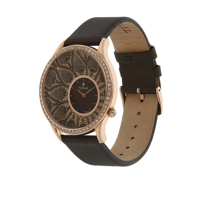 Titan Brown Dial Analog Watch for Women 9959WL02