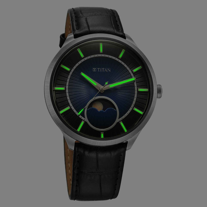 Titan Caelum Sun Moon Sub-Dial in Cobalt Blue - Stellar Edition 10028SL01