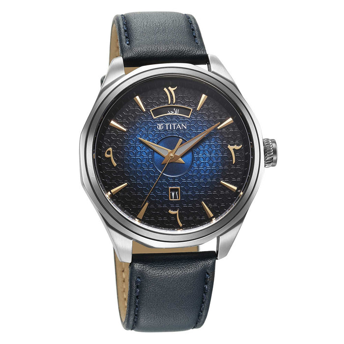 Titan Classique Men's Watch Analog Arabic Dial With Black Leather Strap, 1829SL02