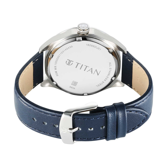 Titan Classique Men's Watch Analog Arabic Dial With Black Leather Strap, 1829SL02