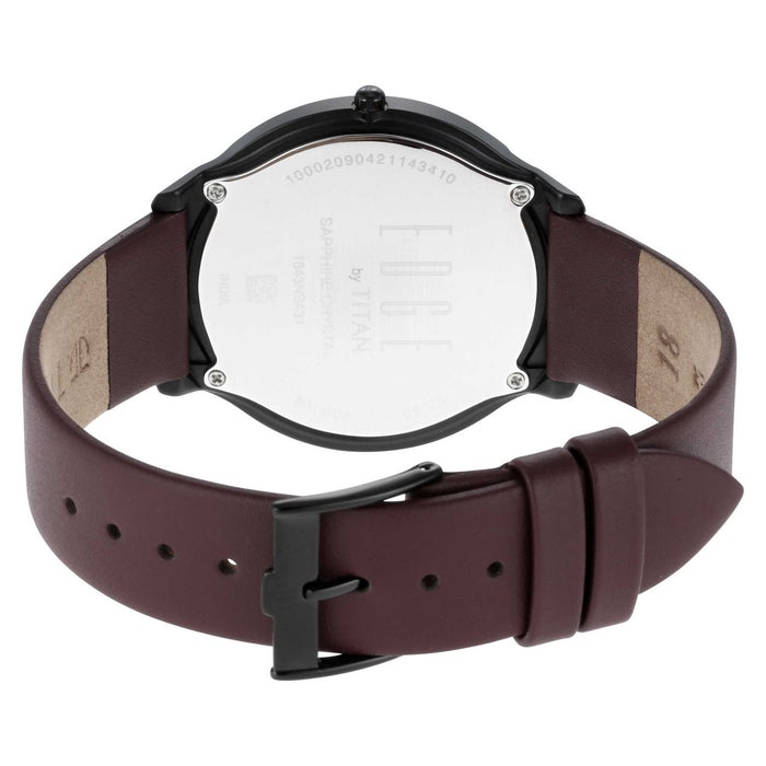 Titan Edge Baseline Watch with Black Dial & Brown Leather Strap 1843NL01