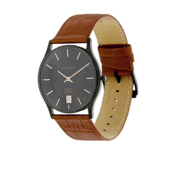 Titan Edge Brown Dial Watch with Date function for Men 1683NL01