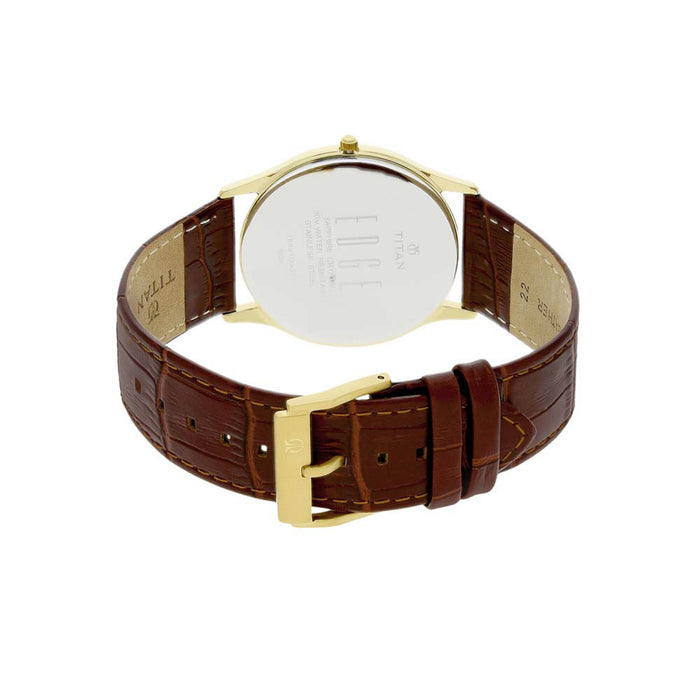 Titan Edge Leather Strap Analog with Date 1683YL01