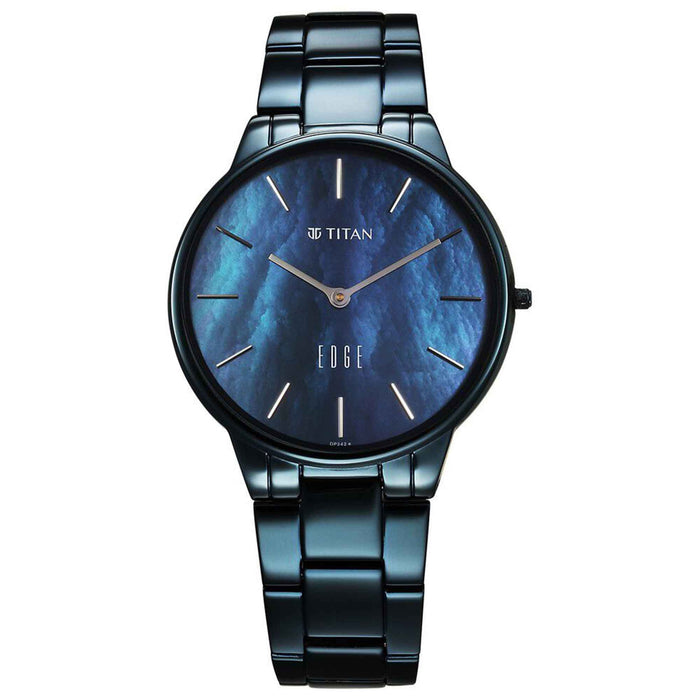 Titan Edge Metal Ladies Allure Quartz Analog Rich Mother Of Pearl Dial Stainless Steel Strap Watch For Women 2734QM02