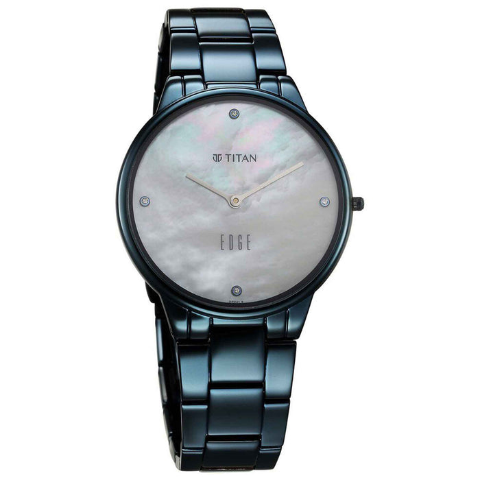 Titan Edge Metal Ladies Allure Quartz Analog Rich Mother Of Pearl Dial Stainless Steel Strap Watch For Women 2734QM01