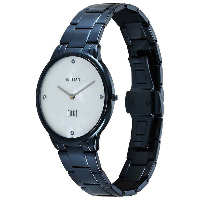 Titan Edge Metal Ladies Allure Quartz Analog Rich Mother Of Pearl Dial Stainless Steel Strap Watch For Women 2734QM01