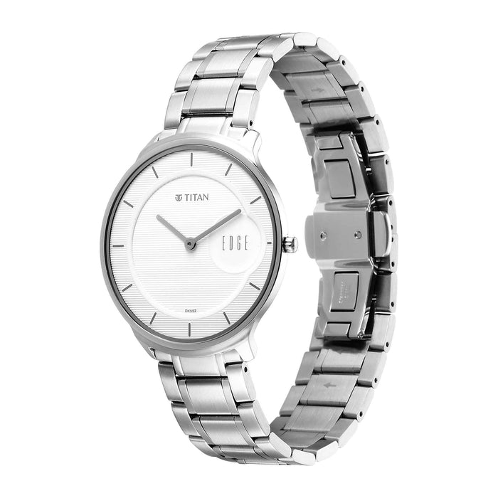 Titan Edge Metal Silver Dial Stainless Steel Strap Watch for Men 1843SM02