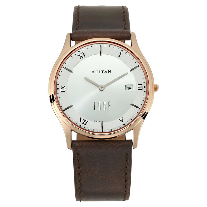 Titan Edge White Dial Analog Watch with Date Function for Unisex 1683WL02