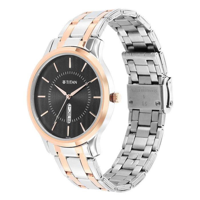 Titan Gents Karishma Analog Black Dial Men's Watch-1825KM02