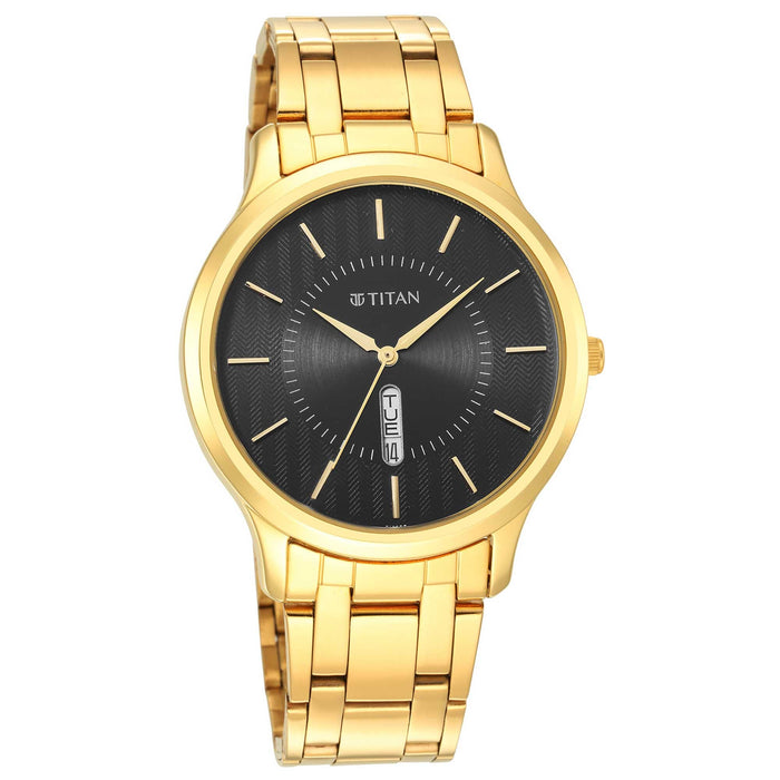 Titan Gents Karishma Analog Black Dial Men's Watch-1825YM02