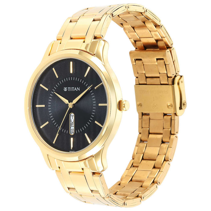 Titan Gents Karishma Analog Black Dial Men's Watch-1825YM02