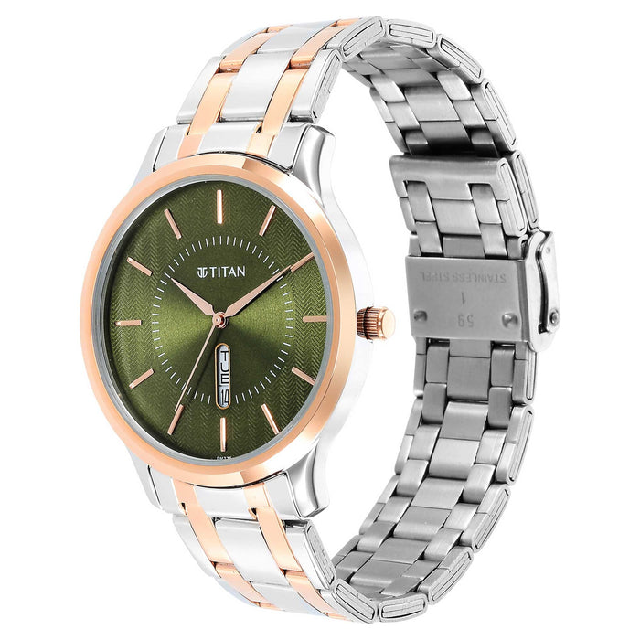 Titan Gents Karishma Analog Green Dial Men's Watch-1825KM03