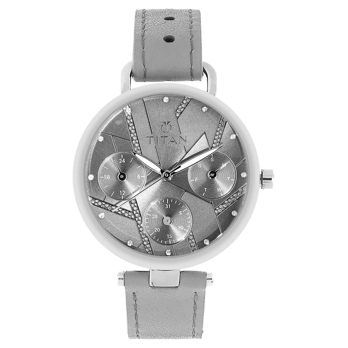Titan Grey Dial Multifunction Watch for Women 95079SL01