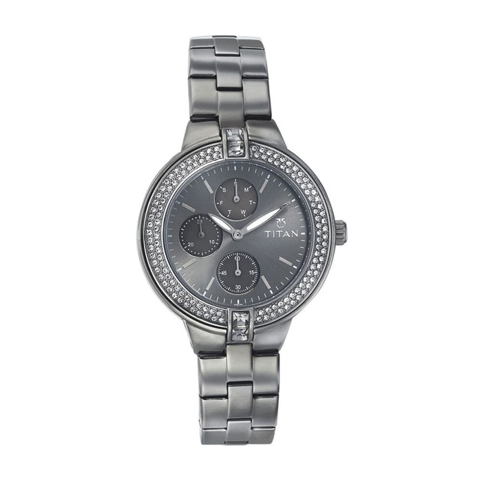 Titan Gun Dial Metal Strap Watch 9967QM01