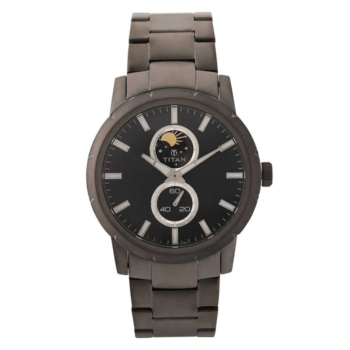 Titan Gun Dial Stainless Steel Strap Watch 90050QM01