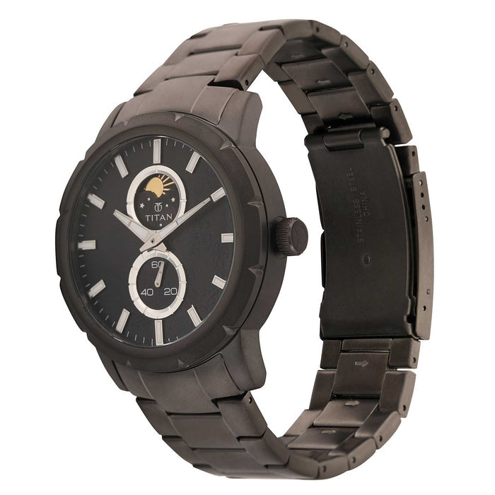 Titan Gun Dial Stainless Steel Strap Watch 90050QM01