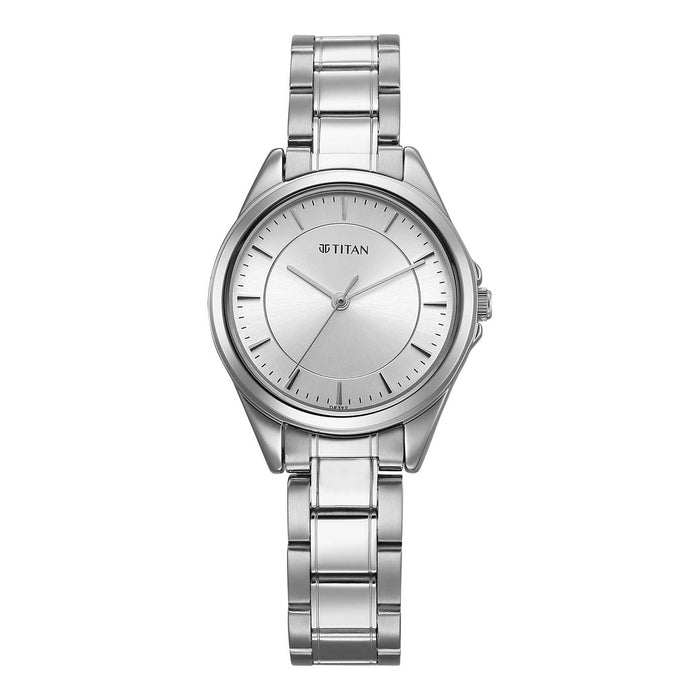 Titan IBD -COUPLE Brass Silver Round Shape for Women 2565SM01