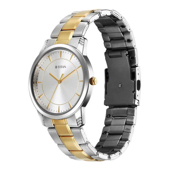 Titan IBDCOUPLE Brass Silver and Golden ROUND for men 1774BM02