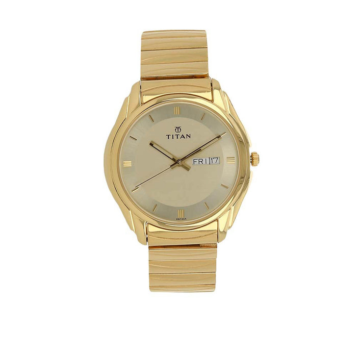 Titan Karishma Analog Gold Dial Men's Watch -NK1578YM05, bracelet