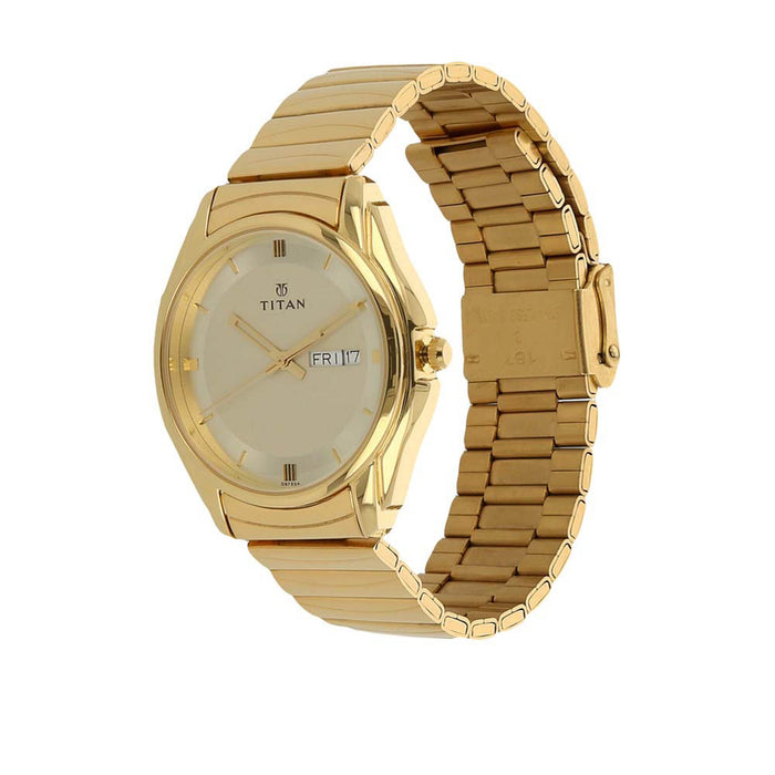 Titan Karishma Analog Gold Dial Men's Watch -NK1578YM05, bracelet
