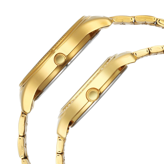 Titan Karishma Bandhan Champagne Dial Analog Stainless Steel Strap watch for Couple 18242712YM01