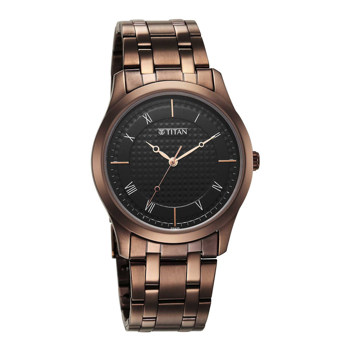 Titan Karishma Black Dial Watch for Men 1823QM01