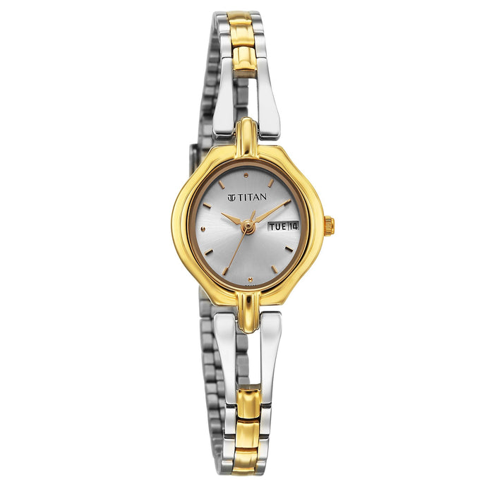 Titan Karishma Ladies Upg Silver Round Dial Stainless Steel Strap Watch For Women